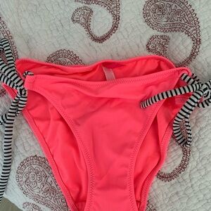 Victoria's Secret Pink Bikini with Black and White Stripes